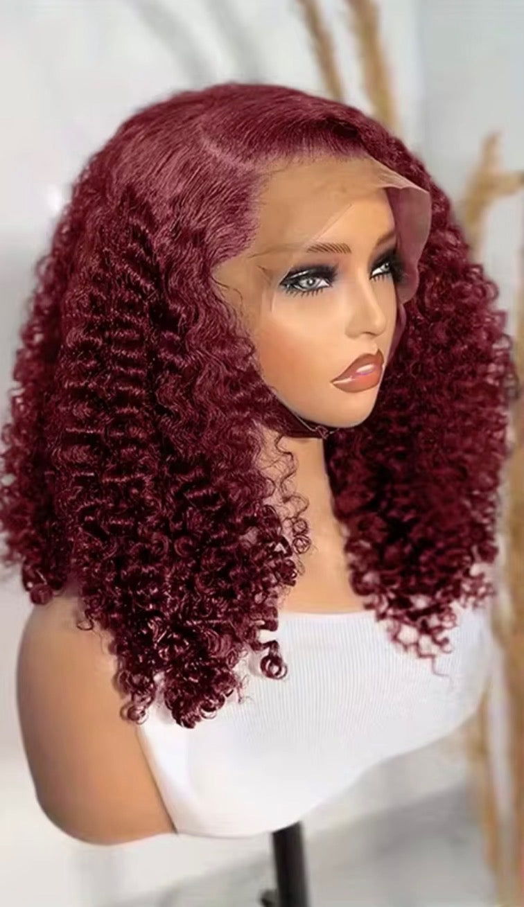 Natural Curly 13x4 HD Lace Frontal Wig – 200% Density Human Hair (16”)