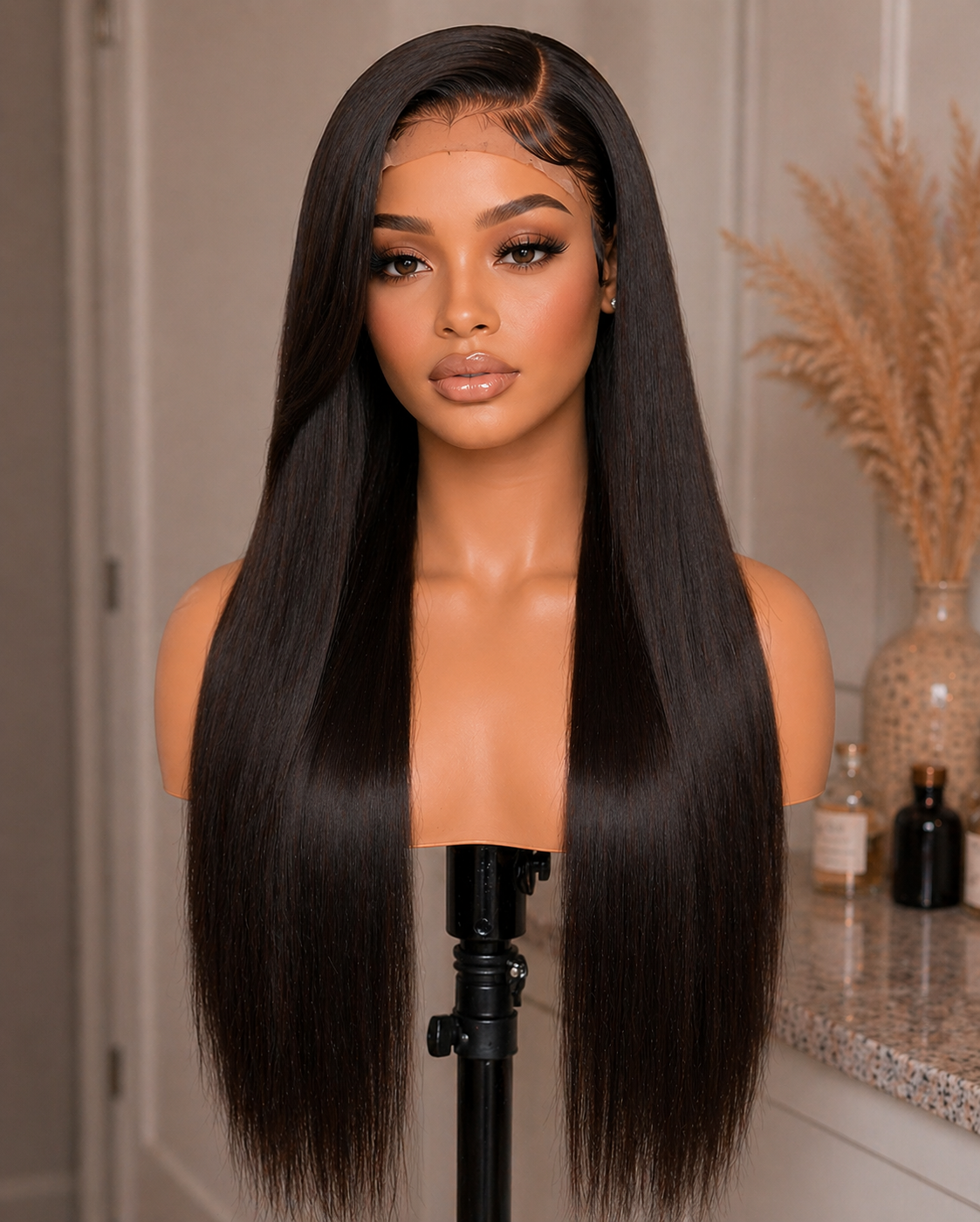 Natural Straight 13x4 HD Lace Frontal Wig – 200% Density Human Hair