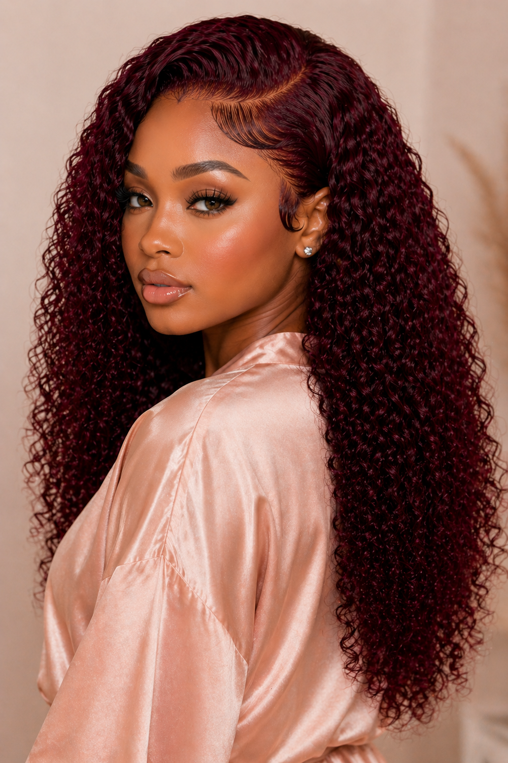 Natural Curly 13x4 HD Lace Frontal Wig – 200% Density Human Hair (16”)