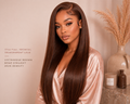 Vietnamese Brown Bone Straight 13x4 HD Lace Frontal Wig – 200% Density Human Hair