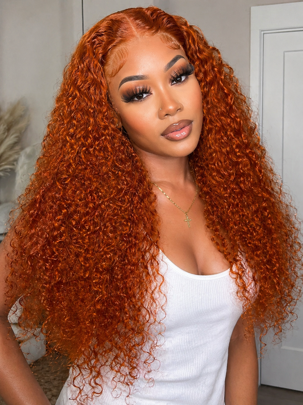 Natural Curly 13x4 HD Lace Frontal Wig – 200% Density Human Hair (16”)